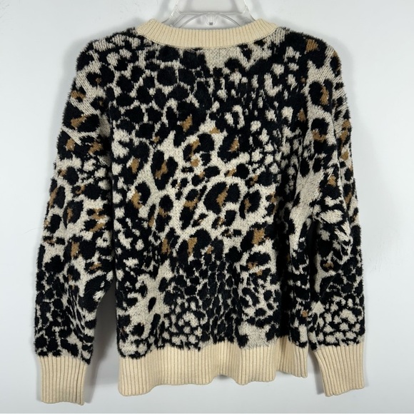 DKNY Women's Leopard Print Sweater - Black and Cream M - Picture 4 of 10
